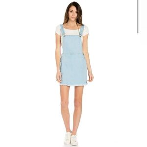 O₂ Denim Overall Dress Women’s M – Light Wash Jean Jumper 100% Cotton
